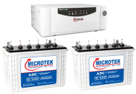 Microtek Super Power 1700 Inverter + Microtek Dura Long MTK1501818LT 150Ah X 2 NOS + Double Battery Combo